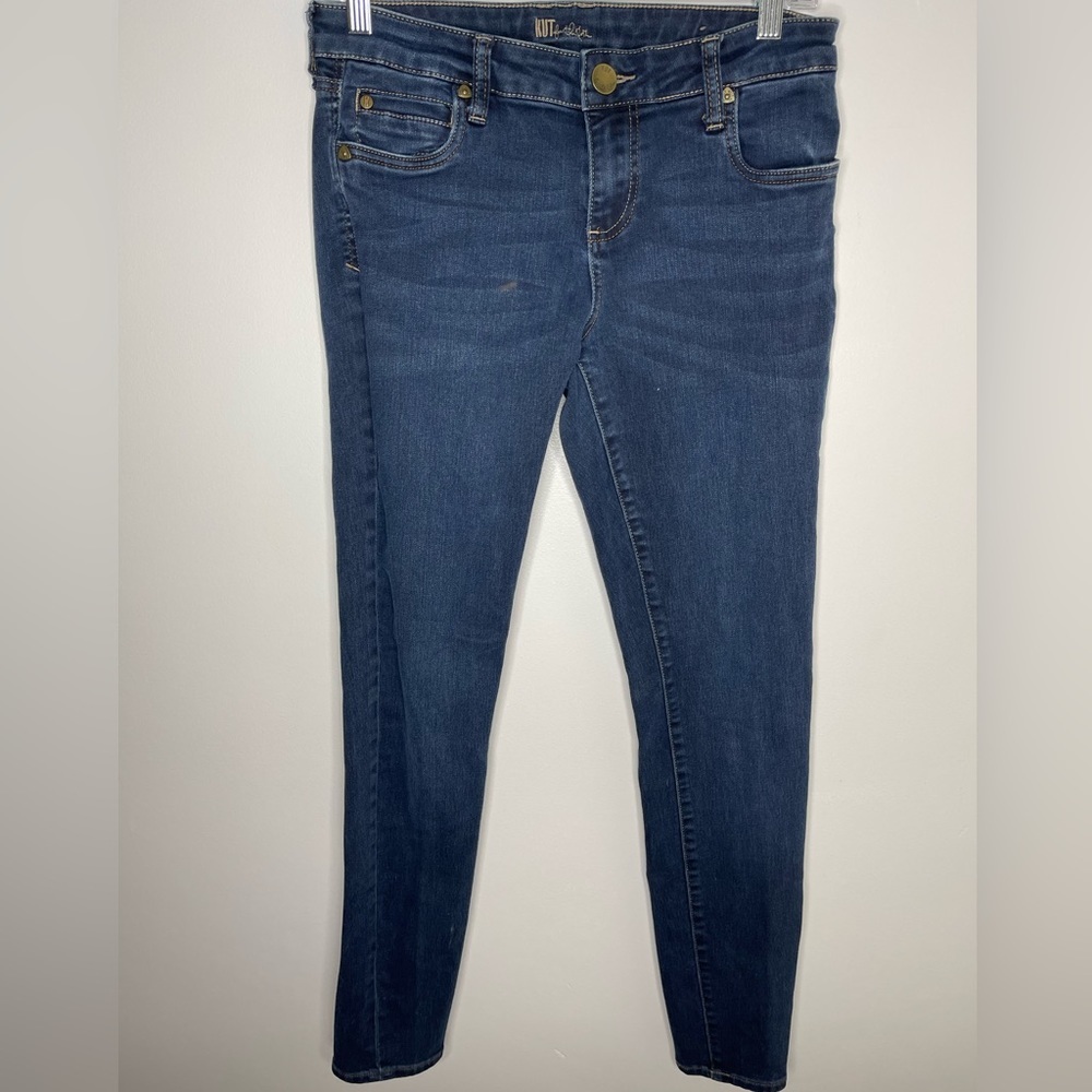 Kut from the Kloth Mid Rise Dark Wash Skinny Jeans 6